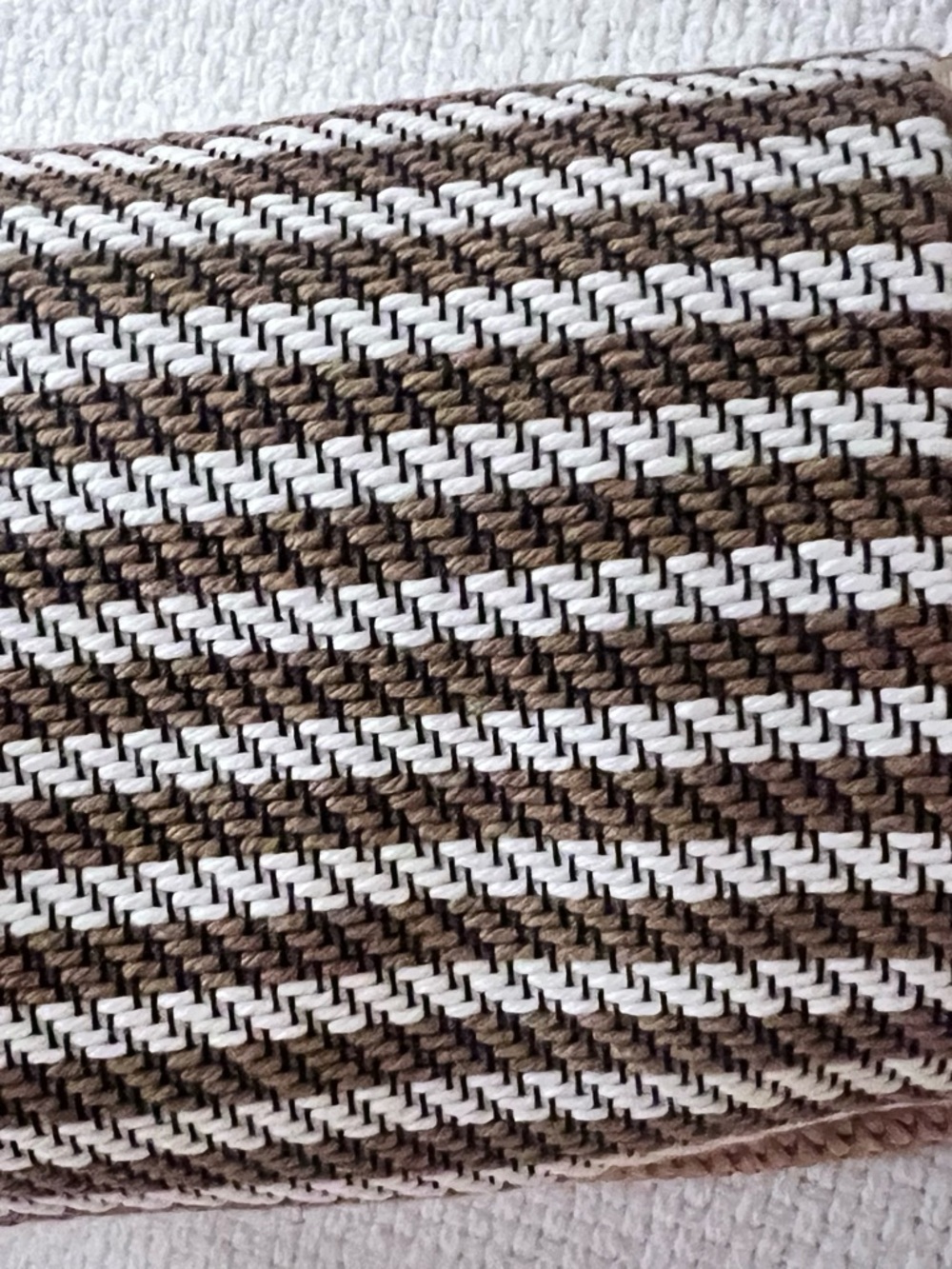 Robert Clergerie Brown and White Striped Slide Sandals - Picture 7 of 10